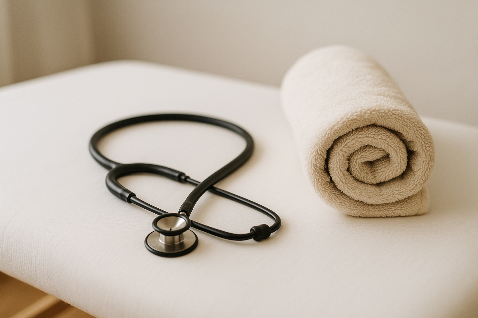 Healthcare Heroes Massage — stethoscope and towel symbolizing care